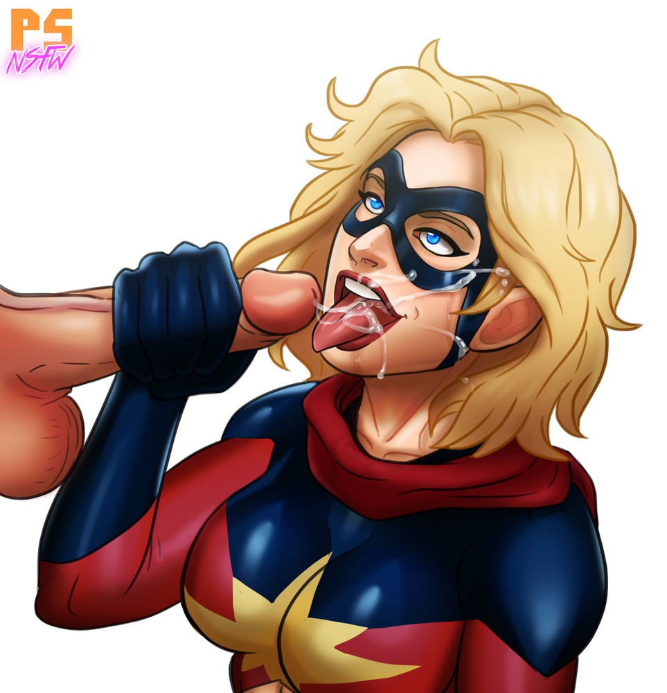 Captain Marvel ejaculation faciale